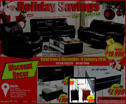 Discount Decor : Holiday Savings (5 Dec - 9 Jan 2017), page 1