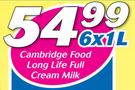 Cambridge Food Long Life Full Cream Milk-6x1Ltr