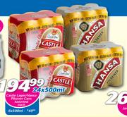Castle Lager/Hansa Pilsener Cans-24x500ml Each