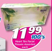 Heart Tex Facial Tissues 100’s-Each