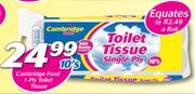 Cambridge Food 1-Ply Toilet Tissue 10’s