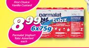 Palamalat Yoghurt Tubz Assorted-6 x 75g