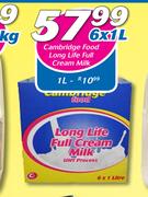 Cambridge Food LongLife Full Cream Milk-1L
