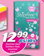 Stayfree Maxi Sanitary Pads Assorted-8's/ 10's Each