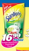 Sunlight Dishwashing Liquid Refill Pouch-750ml