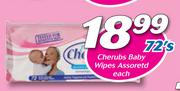 Cherubs Baby Wipes Assorted-72's Pack