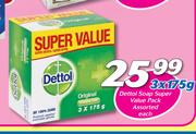 Dettol Soap Super Value Pack Assorted-3 x 175g