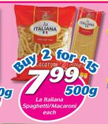 La Italiana Spaghetti/Macaroni 500g-For 2