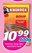 Knorrox Soup Bag Assorted 400g-Each