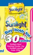 Sunlight Hand Washing Powder-1Kg + Sunlight Laundry Soap-250g Both For