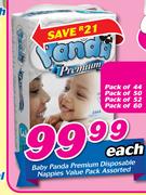 Baby Panda Premium Disposable Nappy Pack Of 44-Per Nappy