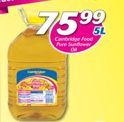Cambridge Food Pure Sunflower Oil-5Ltr