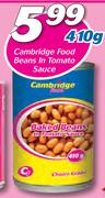 Cambridge Food Beans In Tomato sauce-410g