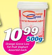 Orange Grove Low Fat Fruit Yoghurt Assorted-500g Each