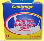 Cambridge Food Long Life Full Cream Milk-6 x 1Ltr