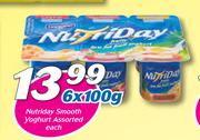 Nutriday Smooth Yoghurt Assorted-6 x 100g Each