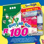 Ariel Hand Washing Powder-3Kg + Sta Soft fabric Softener Refill Pouch-750ml Combo