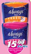Always Sanitary Pads Maxi Plus Assorted-9's/10's Each