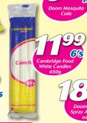 Cambridge Food White Candles-6 x 450g