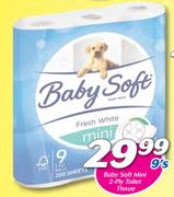 Baby Soft Mini 2 Ply Toilet Tissue-9's