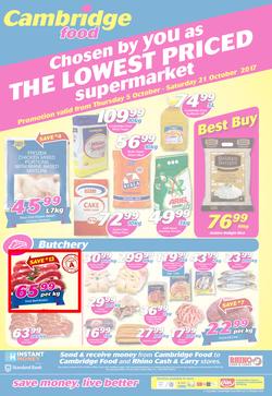 Cambridge Food Durban : The Lowest Priced Supermarket (5 Oct - 21 Oct 2017), page 1