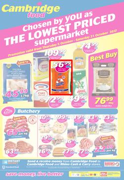 Cambridge Food Durban : The Lowest Priced Supermarket (5 Oct - 21 Oct 2017), page 1