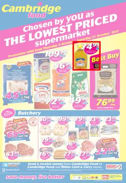 Cambridge Food Durban : The Lowest Priced Supermarket (5 Oct - 21 Oct 2017), page 1