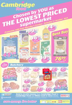 Cambridge Food Durban : The Lowest Priced Supermarket (5 Oct - 21 Oct 2017), page 1