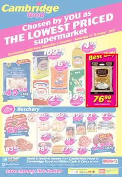 Cambridge Food Durban : The Lowest Priced Supermarket (5 Oct - 21 Oct 2017), page 1