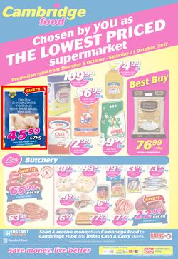 Cambridge Food Durban : The Lowest Priced Supermarket (5 Oct - 21 Oct 2017), page 1