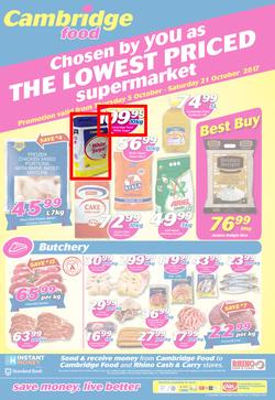 Cambridge Food Durban : The Lowest Priced Supermarket (5 Oct - 21 Oct 2017), page 1