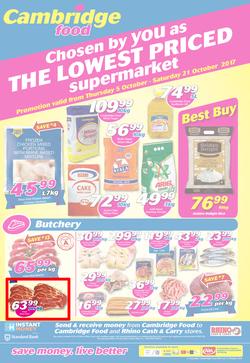 Cambridge Food Durban : The Lowest Priced Supermarket (5 Oct - 21 Oct 2017), page 1