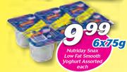 Nutriday Snax Low Fat Smooth Yoghurt-6x75g