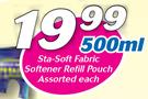 Sta-Soft Fabric Softener Refill Pouch-500ml Each