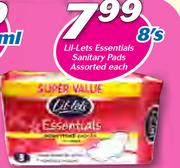 Lil-Lets Essentials Sanitary Pads 8's