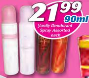 Yardly Deodorant Spray-90ml Each