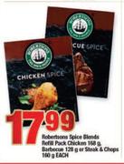 Robertsons Spice Blends Refill Pack Chicken 168g, Barbeque 128g Or Steak & Chops 160g-Each