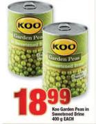 Koo Garden Peas In Sweetened Brine-400g Each