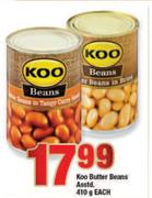 Koo Butter Beans Assorted-410g Each