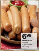 Enterprise Jumbo Frankfurters-Per 100g
