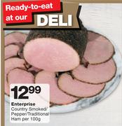 Enterprise Country Smoked Pepper/Traditional Ham-Per 100g