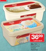 Ola Rich 'n Creamy Ice Cream Assorted-1.5/2Ltr Each