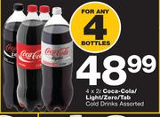 Coca-Cola/Light/Zero/Tab Cold Drinks Assorted-4x2Ltr