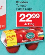 Rhodes Tomato Paste Cups-4x115g