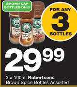 Robertsons Brown Spice Bottles Assorted-3x100ml