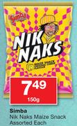 Simba Nik Naks Maize Snack Assorted-150g Each