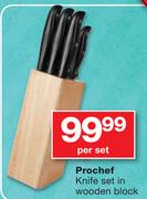 Prochef Knife Set In Wooden Block-Per Set