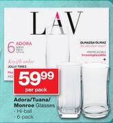 Adora/Tuana/Monroe Glasses Hi-Ball-Per 6 Pack