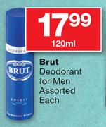 Brut Deodorant For Men Assorted -120ml 