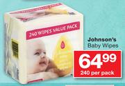 Johnson's Baby Wipes-240 Per Pack